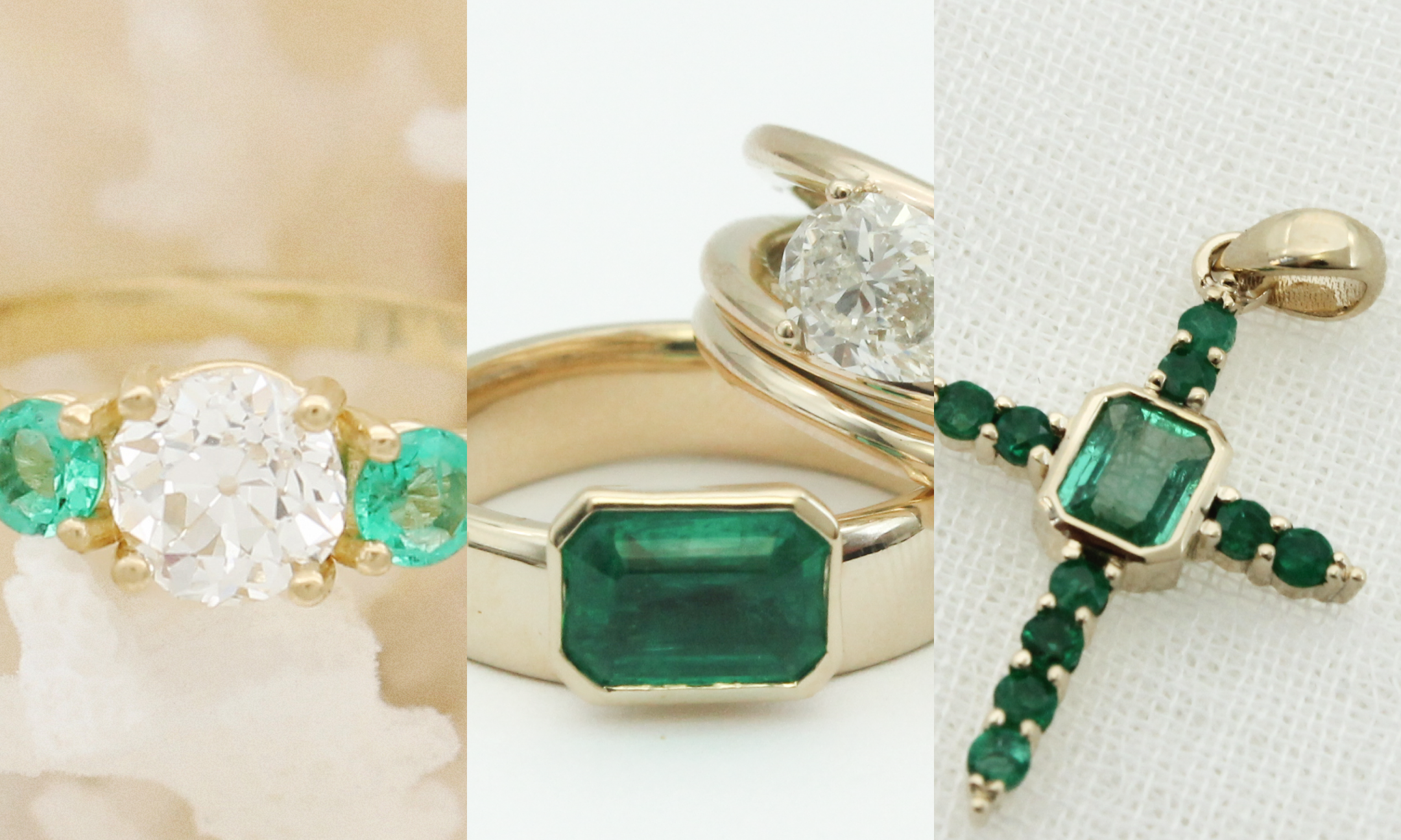 3 Custom Jewellery Pieces Featuring Emeralds