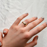Heartbeat D-Shaped Wedding Band