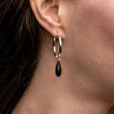 Black Onyx Baby Drop Hoop Charm
