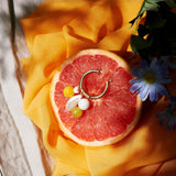 White Jade & Pistachio Hoop Charm