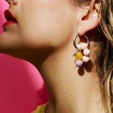 Mango Jade & Lepidolite Hoop Charm