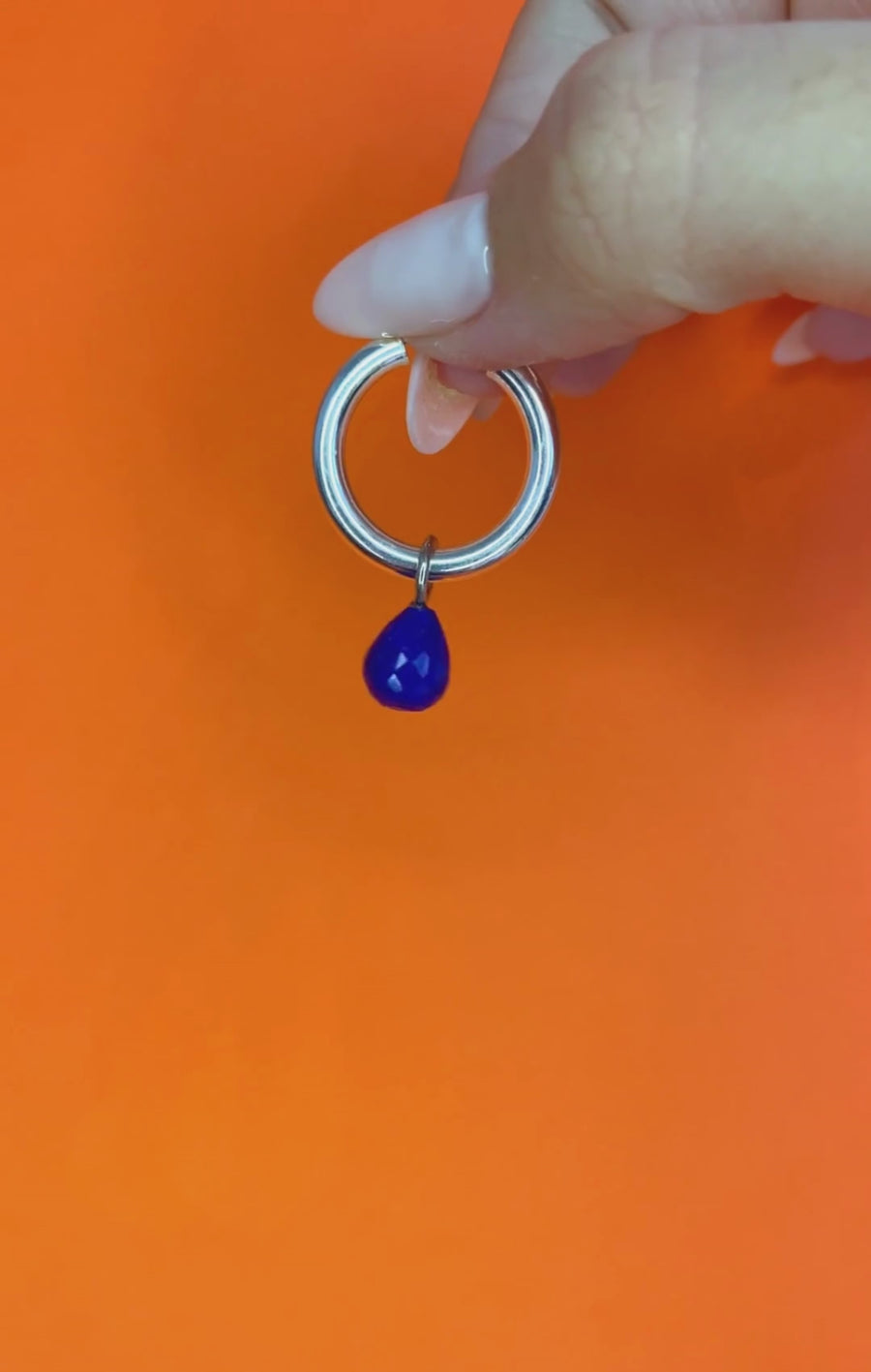 Lazuli Pear Hoop Charm