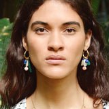 Baby Green Onyx Drop Hoop Charm