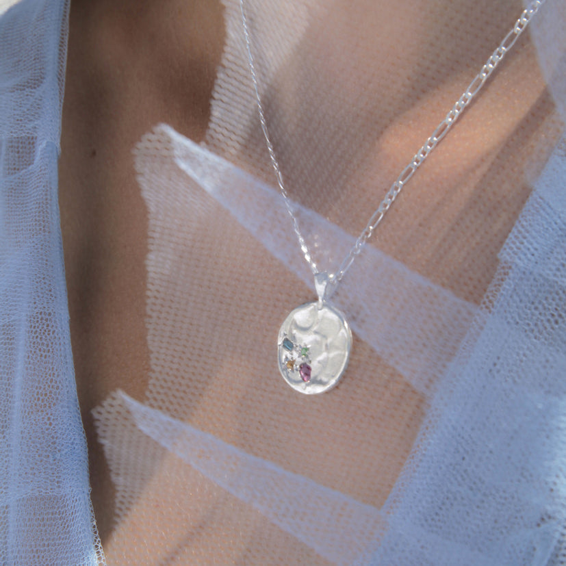 Silver Apple of My Eye Necklace