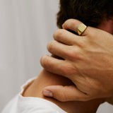 Mens Cushion Signet Ring