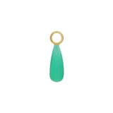 Baby Green Onyx Drop Hoop Charm