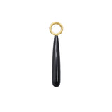 Black Onyx Drop Hoop Charm