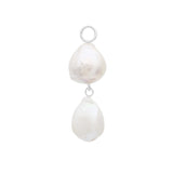 Double Wonky Pearl Hoop Charm