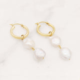 Double Wonky Pearl Hoop Charm