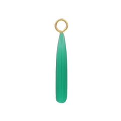 Green Onyx Drop Hoop Charm