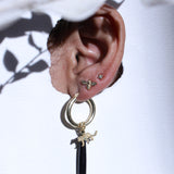 Black Onyx Drop Hoop Charm