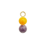 Mango Jade & Lepidolite Hoop Charm