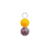 Mango Jade & Lepidolite Hoop Charm