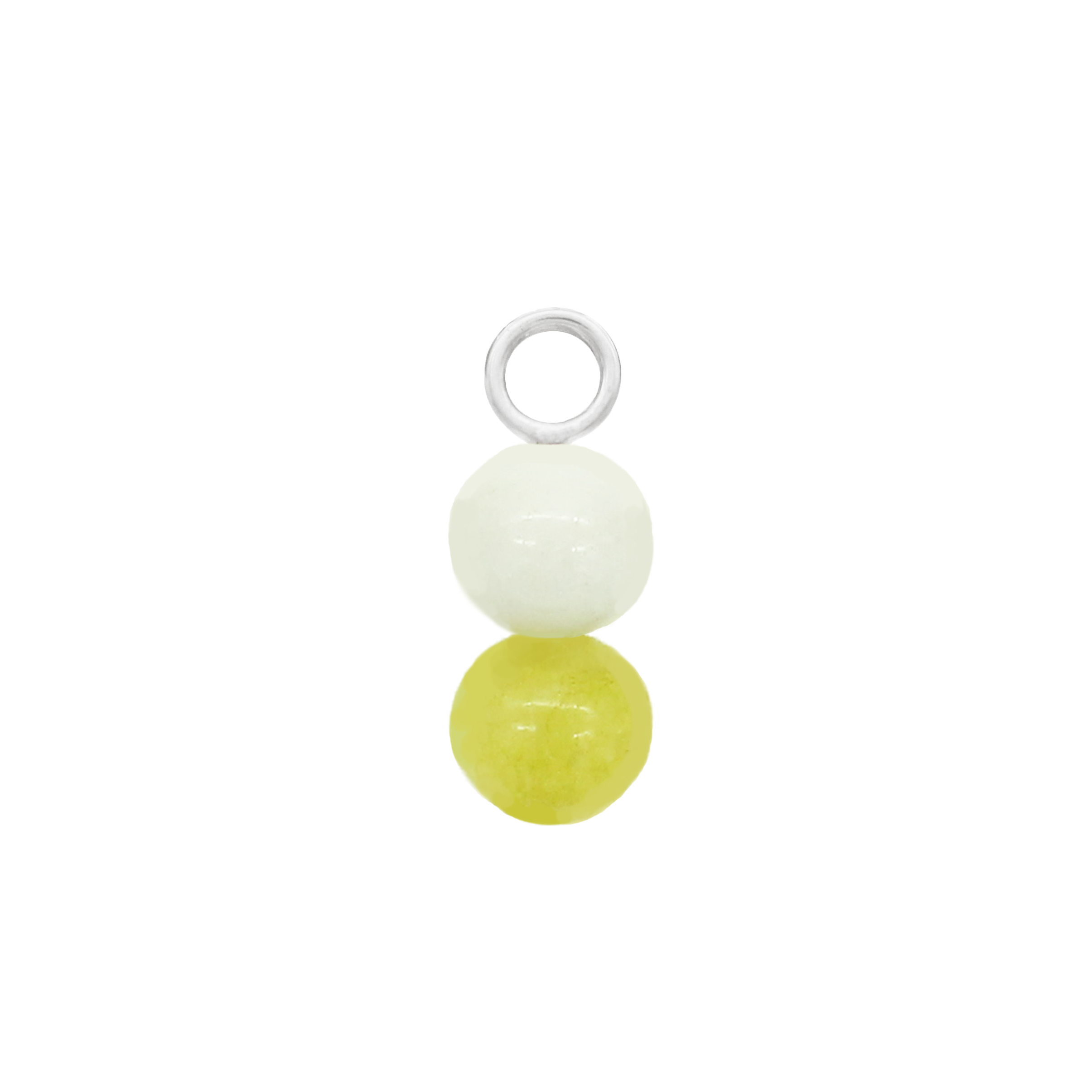 White Jade & Pistachio Hoop Charm