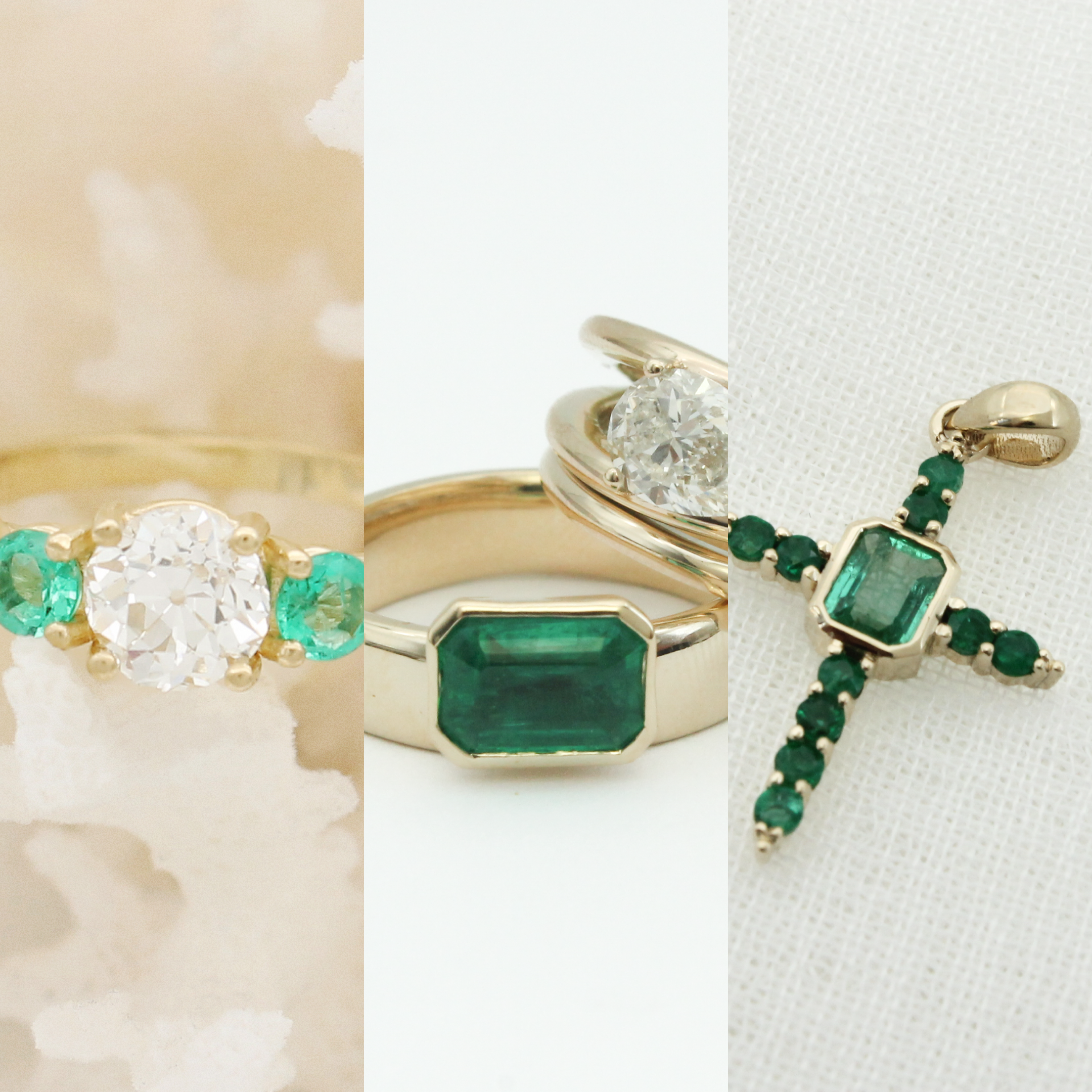 3 Custom Jewellery Pieces Featuring Emeralds