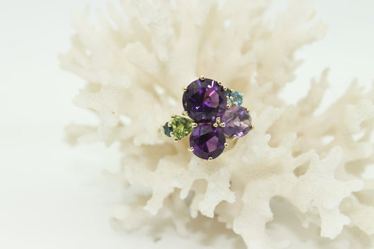 Amethyst gemstone custom set jewellery piece