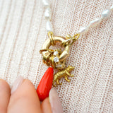Baby Coral Drop Hoop Charm