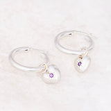 Amethyst All Yours Heart Hoop Charm