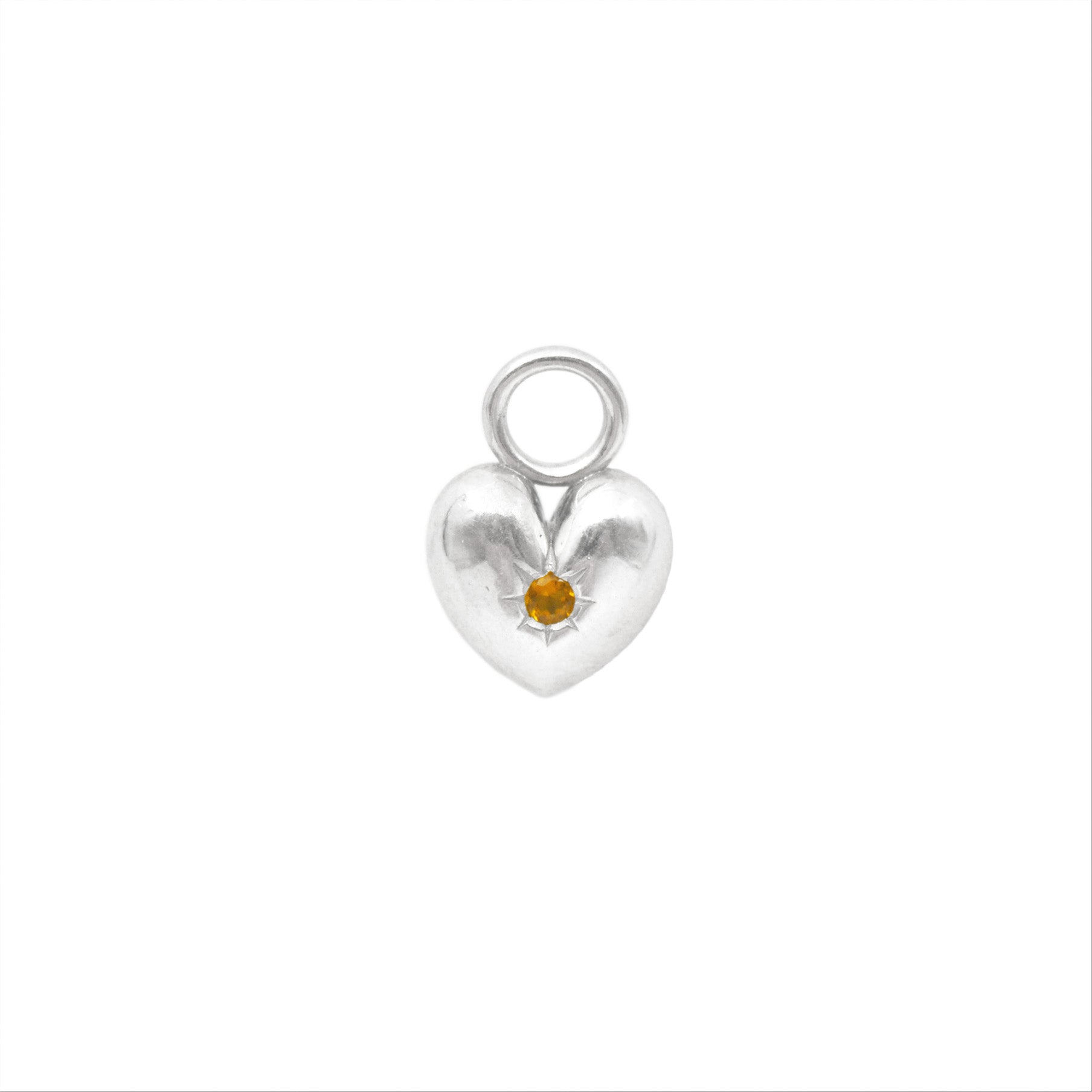 Citrine All Yours Heart Hoop Charm