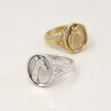 Silver Giraffe Safari Signet Ring