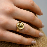 Gold Beetle Safari Signet Ring