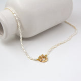 Gold Pearly Charm Necklace