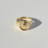 Gold Beetle Safari Signet Ring