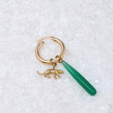 Green Onyx Drop Hoop Charm