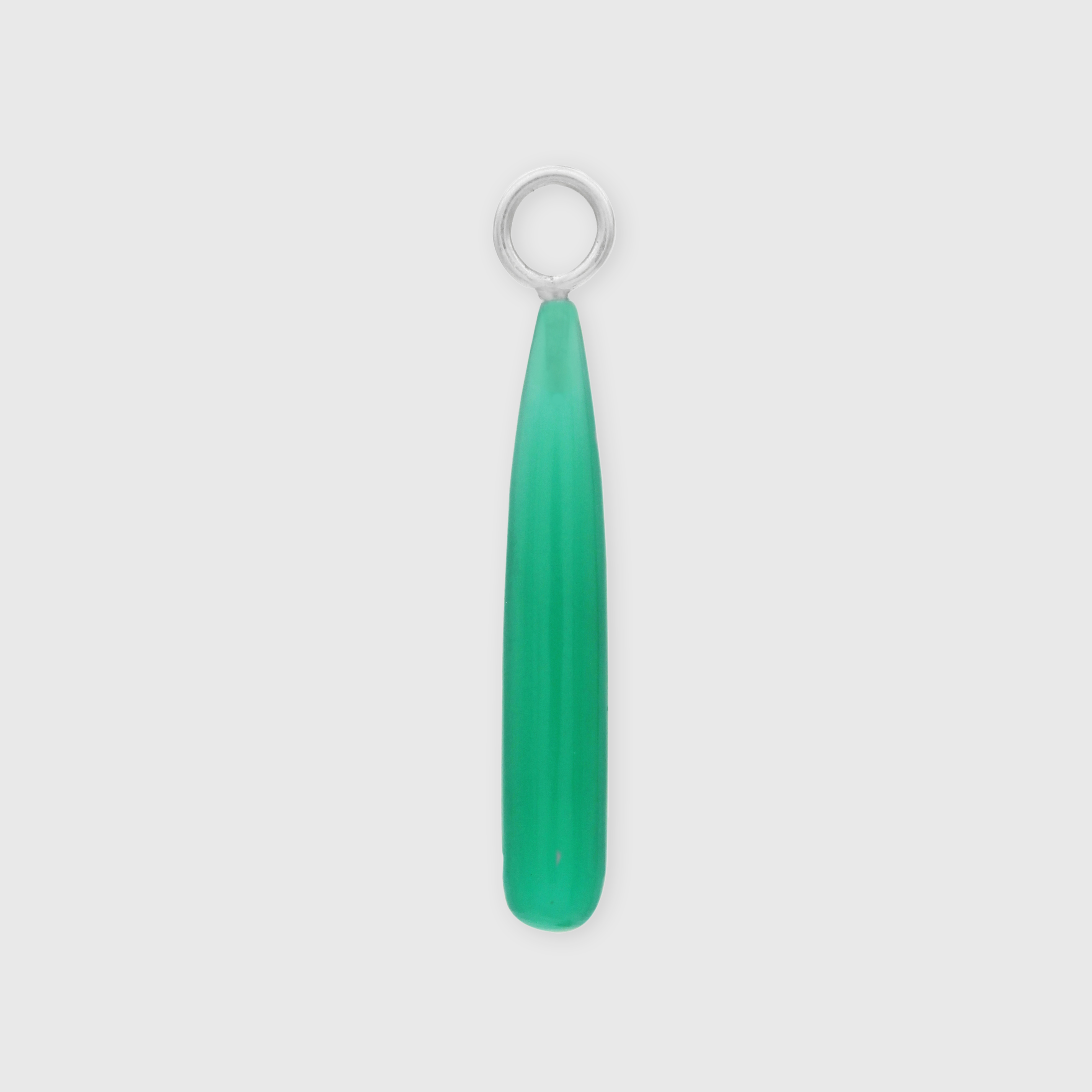 Green Onyx Drop Hoop Charm