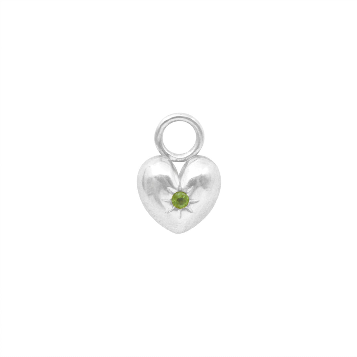 Peridot All Yours Heart Hoop Charm