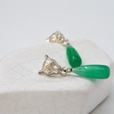 Silver Ingwe Green Onyx Drop