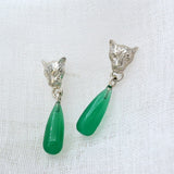 Silver Ingwe Green Onyx Drop