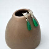 Silver Ingwe Green Onyx Drop