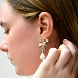 Silver Petal & Pearl Earrings