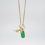 Baby Green Onyx Drop Hoop Charm
