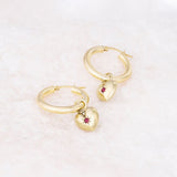 Rhodolite Garnet All Yours Heart Hoop Charm