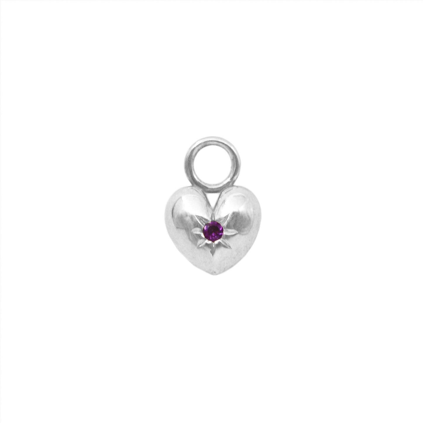 Amethyst All Yours Heart Hoop Charm