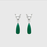 Silver Ingwe Green Onyx Drop