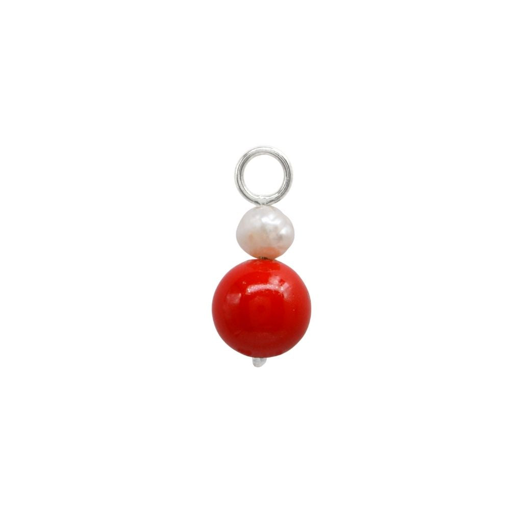Coral Kiss Hoop Charm