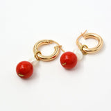 Coral Kiss Hoop Charm