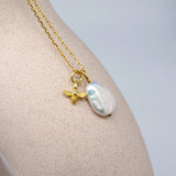 Wonky Pearl Hoop Charm