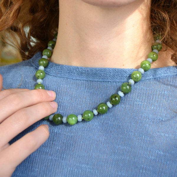 Jade & Angelite Granny Bead Necklace