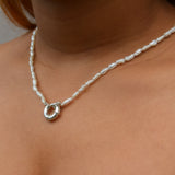 Silver Pearly Charm Necklace