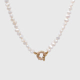Gold Pearly Charm Necklace