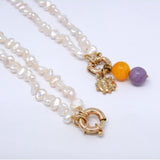 Gold Pearly Charm Necklace