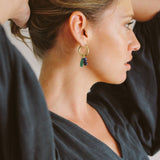 Baby Green Onyx Drop Hoop Charm