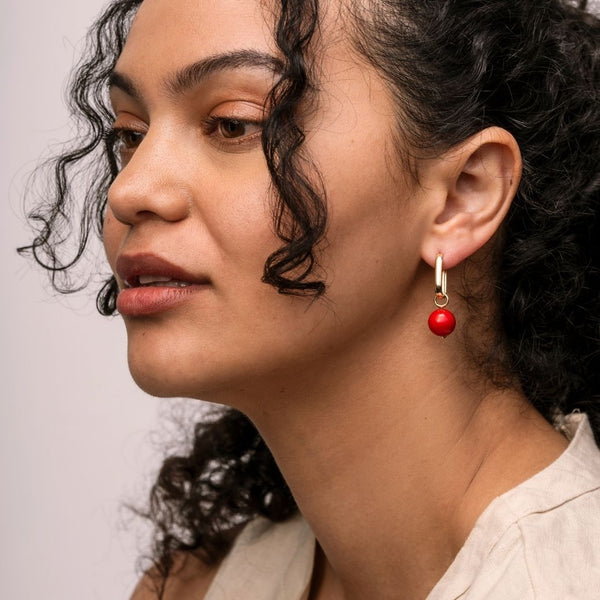 Shell Coral Hoop Charm