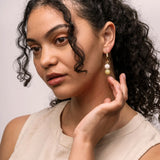 White Jade & Pistachio Hoop Charm