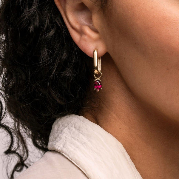 Rhodolite Garnet Juicy Gem Hoop Charm