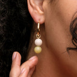 White Jade & Pistachio Hoop Charm